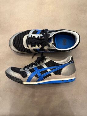 😎 Onitsuka Tiger by Asics Men’s Black, Blue & Silver Athletic Sneakers